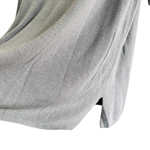 J Jill Gray Knit Long Sweater Pullover Tunic Textured Boat Neck XL Petite - Picture 4 of 11